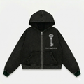 The Archive Vintage-Washed Minimalist Zip-Up Hoodie